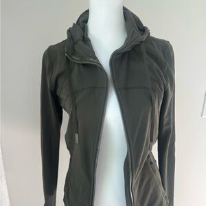 lululemon athletica Dark Green hooded zipper down Jacket